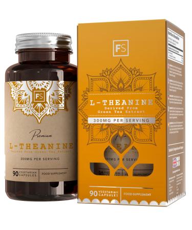 FS L Theanine | 90 Green Tea Based Theanine Capsules - 750mg High Content Green The Extract Providing 300mg of L-Theanine per Serving | Non-GMO Gluten Free | Made in the UK