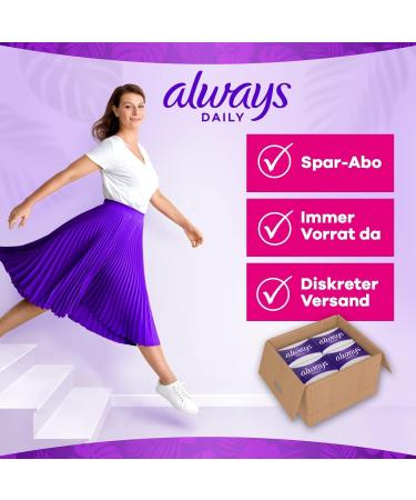 Always Dailies Protect Long Panty Liners for Women - 64 Unscented & Breathable Pads - Gigapack Flexible Comfort - Buy Online on GoSupps.com