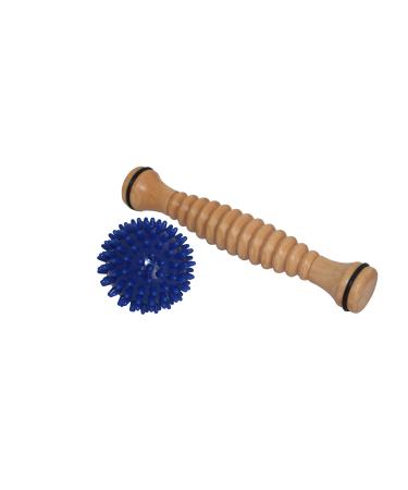 Foot massage roller foot reflexology massage made of wood grooved with hedgehog ball