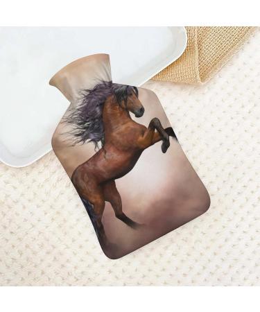 Jumping Horse Hot Water Bottle with Plush Cover - Hand Warmer for Adults & Kids - 26.5x15.3cm | International Shipping - Buy Online on GoSupps.com