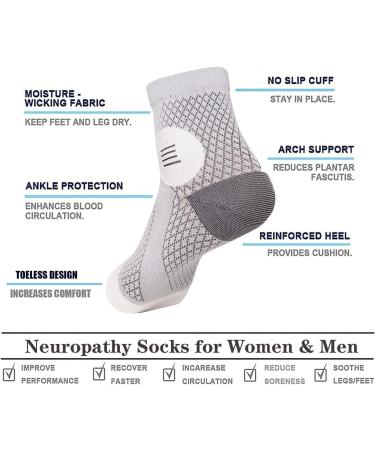 Neuropathy Socks for Women & Men - Soothe Pain Relief - 2 Pairs Functional Black Socks - Large Size - Buy Online on GoSupps.com