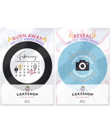 Cakeshop Calendar Burn Away Edible Cake Topper Pack | 1 x Icing sheet & 1 x Wafer Sheet | Calendar Theme for Birthdays & All Special Occasions | Personalise Your Custom Date Image Text Shape & Size Non-prime - Buy Online on GoSupps.com