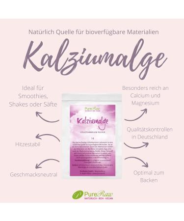 Pureeraw Calcium Algae Powder - Natural Lithothamnium Calcareum Calcium Carbonate - Bioavailable Calcium & Magnesium - 3G (1 Pack) for Optimal Health - Buy Online on GoSupps.com