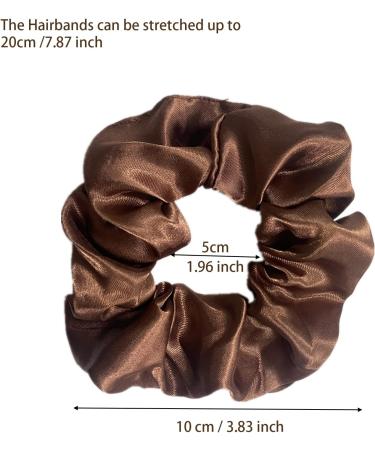 2 PCS Satin Silk Hair Scrunchies for Thick, Curly, and Thin Hair - Black & Brown - Buy Online on GoSupps.com