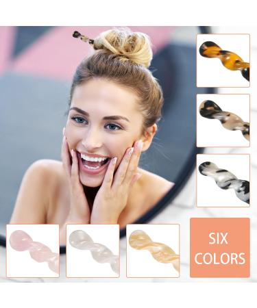 6 Piece Acetate Hair Sticks Set - Tortoise Shell Hairpins for Women and Girls - Buy Online on GoSupps.com