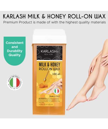 Karlash Professional Roll On Wax Cartridge 100ml - Set of 2 (Honey) | Depilatory Hair Removal for Body, Legs & Arms | Made in Italy - Buy Online on GoSupps.com