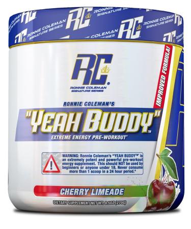 Ronnie Coleman Signature Series Yeah Buddy Pre Workout Powder for Women and Men, Energy, Endurance and Focus Supplement with Beta-Alanine, 420mg Caffeine Per Serving, Cherry Limeade, 30 Servings