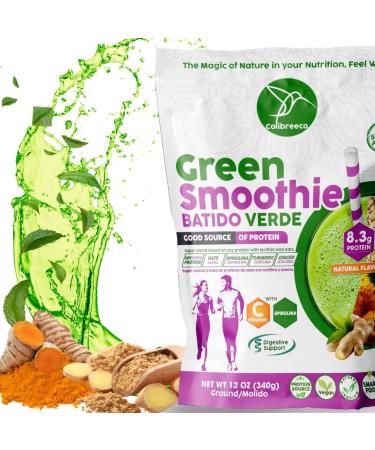 COLIBREECO Plant-Based Green Protein Powder 12 oz (Pack of 1) Superfood Protein with Spirulina Turmeric Ginger Probiotics for Digestive Support Nutrition & Energy. Vegan & Chemical-Free. - Buy Online on GoSupps.com
