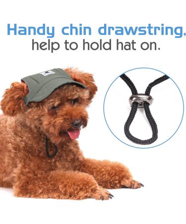 Pawaboo Dog Baseball Cap | Adjustable Sun Protection Hat with Ear Holes for Puppies - Grey Size S - Buy Online on GoSupps.com
