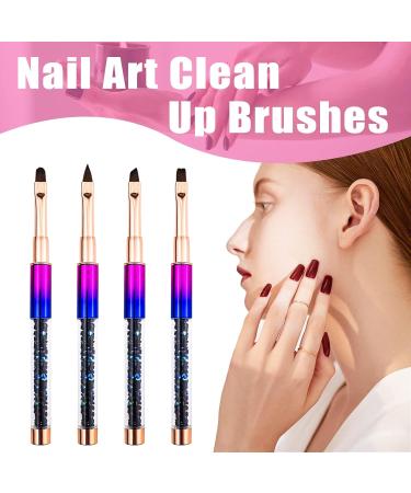 4 Pack Nail Art Clean Up Brushes - Nail Polish Remover Brush Set for Design & Mistake Cleaning - Buy Online on GoSupps.com
