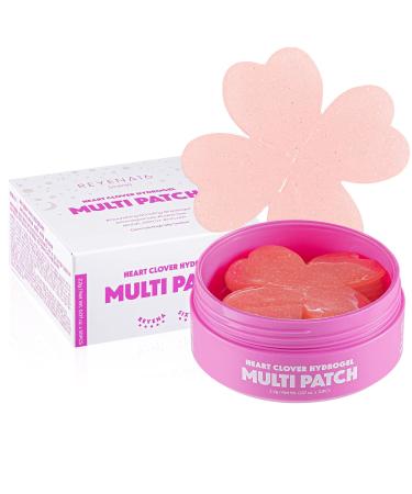 REYENA16 Heart Clover Hydrogel Multi Patch Moisturizing Pads for Wrinkles Redness & Skin Troubles Relief Calamine Gold Seaweed Pearl Extracts - Dermatologically Tested 30 Sheets
