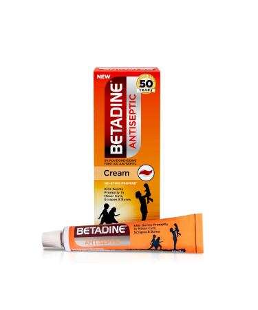 Betadine First Aid Cream Povidone Iodine Antiseptic with No-Sting Promise 0.53 Fluid Ounce