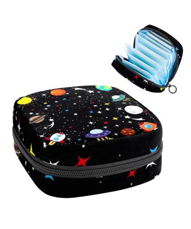 Women's bonds storage pockets Stillpad holder The starry sky of the universe portable period kit pocket feminine product bag for women girls color3
