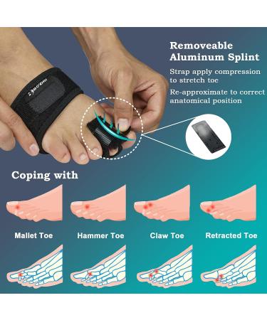 Boydri Toe Rigid Splint Stabilizers - Toe Straightener & Corrector Brace for Broken Toe - Adjustable Toe Support - L/XL Black - Buy Online on GoSupps.com