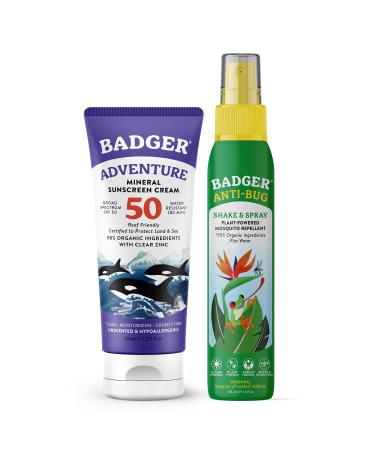 Badger SPF 50 Mineral Sunscreen and Bug Spray