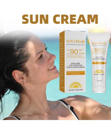 Suncream SPF 90 SPF 90 Face Moisturiser Sun Lotion Cream for High Sun Protection SPF 90 Anti Sun UVA/UVB Radiation Protection Lotion Sun Cream Factor 90 Effectively Isolate Ultraviolet Rays - Buy Online on GoSupps.com