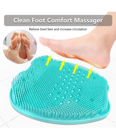 AMOBON Shower Foot Scrubber Mat - Non-Slip Silicone Cleaner for Dead Skin Removal and Foot Massage | Green - Buy Online on GoSupps.com