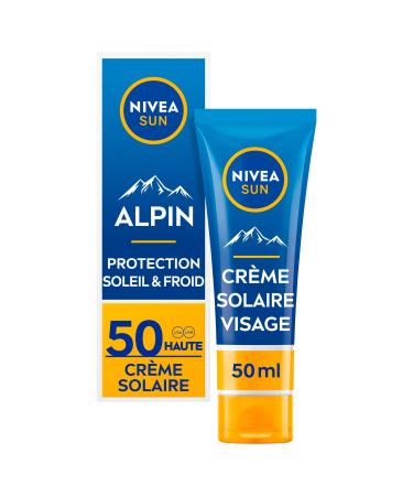 NIVEA SUN ALPIN Face Sunscreen SPF 50 (1 x 50 ml), Moisturizing Winter Sun Protection, Anti UVA/UVB Sunscreen for All Skin Types
