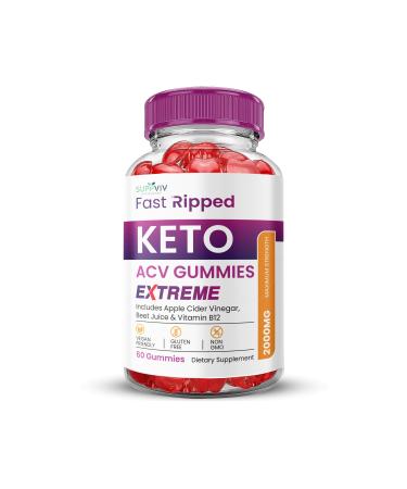 Fast Ripped Keto ACV Gummies Extreme 2000MG Rapid Ripped (Improved Formula) Apple Cider Vinegar Keto Acv Gummies 60 Gummies