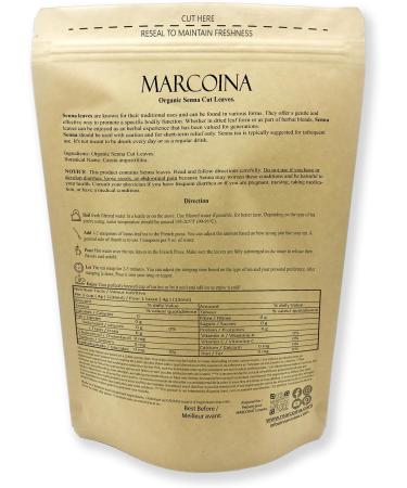 Organic Senna Leaves Herbal Loose Tea by Marcoina - Cut Leaves 454g in Resealable Bag Caffeine-Free Tea from India - Known as Cassia angustifolia Tinnevelly senna s n 1lb. Senna Organic Cut Leaves 454g(1lb) - Buy Online on GoSupps.com