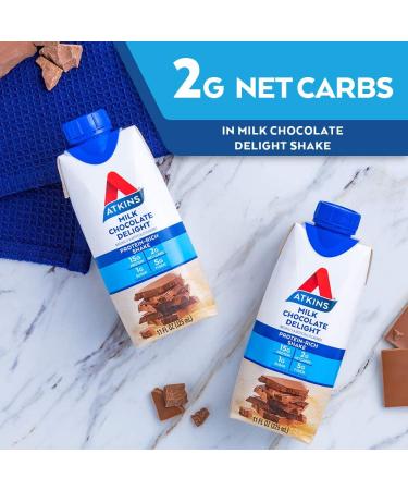 Atkins Gluten Free Protein-Rich Shake Milk Chocolate Delight 11 Fl Oz (Pack of 12) - Keto Friendly - Buy Online on GoSupps.com