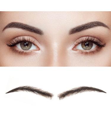 Vlasy One Pair Women Handmade False Eyebrows Human Hair Fake Eye Brows Lace Eyebrows Natural Eyebrows Makeup for Lady(KS-W734-32#)