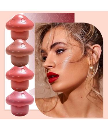 Cuteangel Blue Mushroom Lip Velvet Mud - Dual Use Long-lasting Lipstick & Cheek Gloss Fade Resistant Non-Stick Cup Perfect Red (C One Size) - Buy Online on GoSupps.com