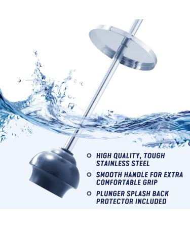 Tiasablu Plunger with Concealed Holder - Heavy Duty Plunger for Toilet  Plungers for Bathroom  No Splash Back  Long Handle - Discreet Toilet Plunger and Holder for Bathroom Chrome - Buy Online on GoSupps.com