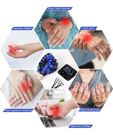 Rehabilitation Robot Gloves - Hand Stroke Recovery Equipment with 5 Modes & Custom Time Settings - Chargeable Hand Splint for Hemiplegia Finger Trainer - Left Hand-Medium Blue - Buy Online on GoSupps.com