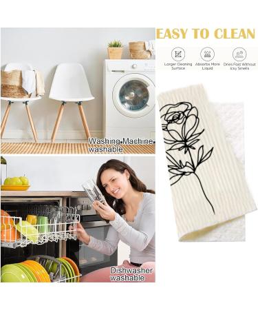 Swedish Dish Cloth 10 Pcs - Reusable Paper Towels Dish Towels for Washing & Drying Dishes Double Sided Texture Strong Water Absorbency Leaves No Water Stains Home Cleaning Glass Wipes Pot Holders - Buy Online on GoSupps.com