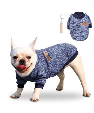 Dog sweater Small dogs set warm dogs sweater with pipe classic dog sweater warm puppy clothing dog sweater pet sweater for small and medium -sized dogs (navy blue XS) XS Navy blue