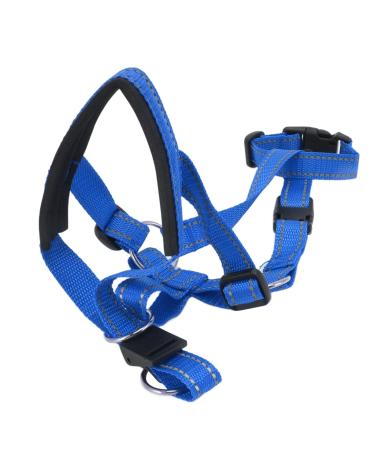 Dog handlebars dog handlebars with a seat belt pet halter prevents pets from pulling outdoors when walking out (blue) XL blue