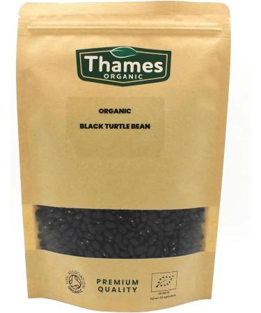 Thames Organic Black Turtle Beans 1kg - GMO-Free High Protein and Fibre - Certified Organic, Raw Vegan - Nutritious and Versatile - Pack of 1 - Buy Online on GoSupps.com