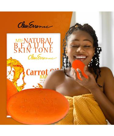 Clear Essence My Natural Beauty Skin Tone Carrot Oil Bar Soap 173g - Buy Online on GoSupps.com