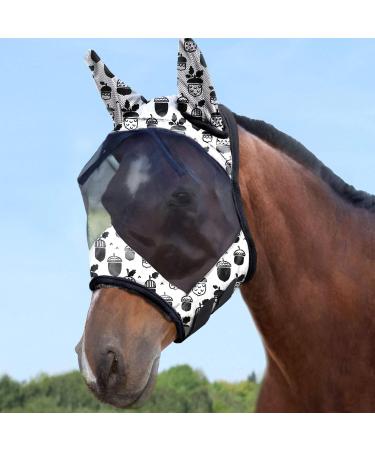 Harrison Howard CareMaster Horse Fly Mask with Ears - UV Protection for Horses | Pine Cones (L) - Buy Online on GoSupps.com