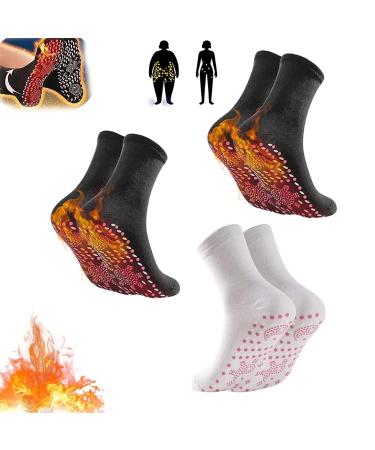 Tomalin Acupressure Self Heating Shaping Socks Afiz Tourmaline Slimming Health Sock Magnetic Self-Heating Socks Foot Massage Thermotherapeutic Sock (3PCS-E)