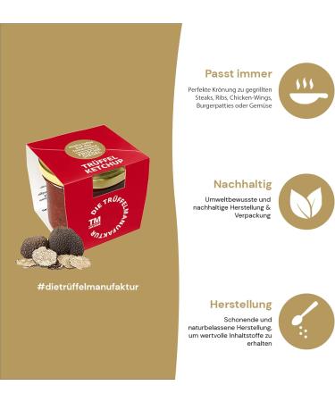  Die Tr ffelmanufaktur Die Tr ffelmanufaktur - Ketchup truffle with 7% real black truffles luxury swirls for delicious crispy chips or juicy steaks spareribs ribs sausages 110g glass - Buy Online on GoSupps.com