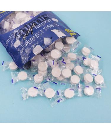 100 Count Mini Compressed Towel Set for Travel/Home/Outdoor Activities - Disposable Face & Soft Hand Wipe - Portable Coin Tissue (#1) - Buy Online on GoSupps.com