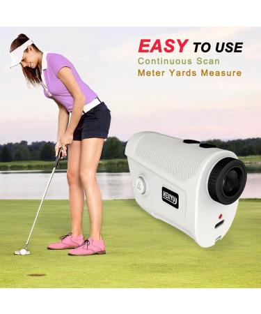 Golf Rangefinder with Slope | 1000 Yard Range Finder with Magnetic Holder | USB C Rechargeable & 6X Magnification | High-Precision Flag Lock Vibration | Fast Focus | White - Buy Online on GoSupps.com
