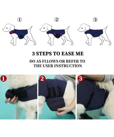 Kelivol Fear Coat for Dogs - Soothing Anxiety Jacket for Fireworks & Thunderstorms - Marine Blue Size M - Buy Online on GoSupps.com