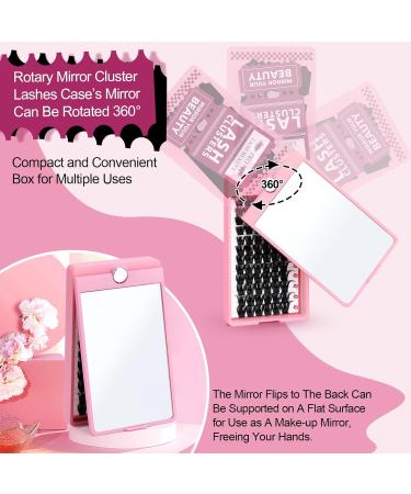 Pro Individual Eyelashes - 72 PCs Cluster Lashes with Rotating Mirror | DIY Eyelash Extensions | Into You-01 D-10-16 Mix - Buy Online on GoSupps.com
