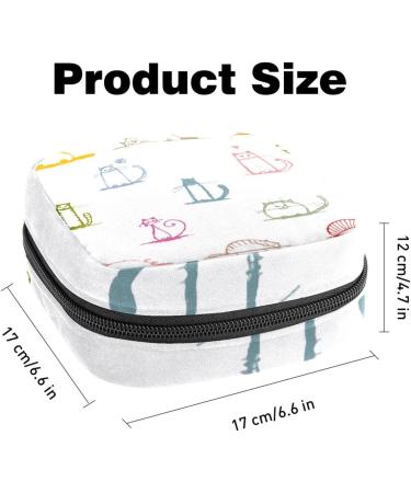 Colorful Cat Storage Bag for Women - Large Menstrual Cup Cylinder Pocket with Zipper Tampons & Period Inserts Multi-Colored - Buy Online on GoSupps.com