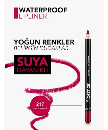 Flormar Waterproof Lipliner 217 Chic Crimson - Long-lasting & Smudge-proof Lip Liner for Women | International Shipping Available - Buy Online on GoSupps.com