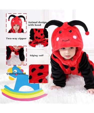 Doladola Unisex Baby Hooded Ladybug Romper - 12-18 Months | Toddler's Jumpsuit & Pajama Outfit - Buy Online on GoSupps.com