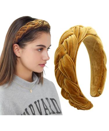 Value of life with braided hair tires women traditional hair ripe wide vintage Harrband fashion forehead ligaments for women (caramel)