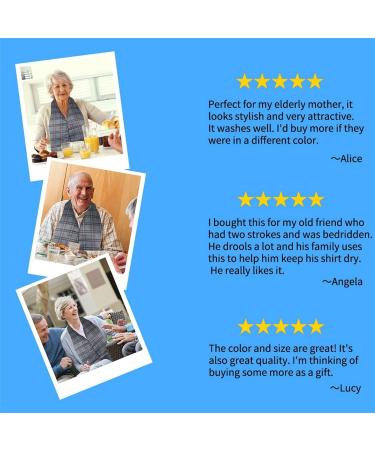 Adult Bibs - Reusable Adult Bibs for Women Washable Fashionable Food Clothing Protector Dining Scarf for Elderly Men and - Buy Online on GoSupps.com