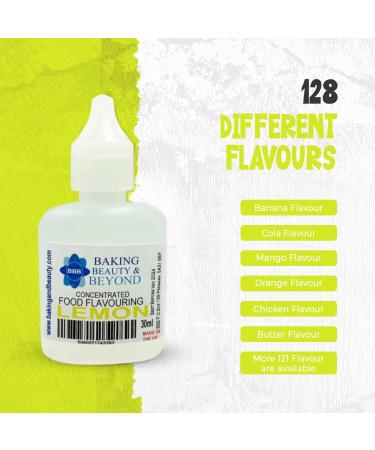 Baking Beauty and Beyond Concentrated Food Flavouring Oil - Dozen of Professional Quality Food Grade Flavouring Oil for Candy Making Baking Cooking Lip Balm and Lip Gloss - Lemon (30ml) - Buy Online on GoSupps.com