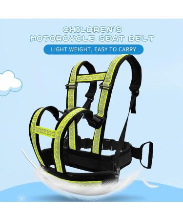 Child Safety Harness | Adjustable Motorcycle Safety Gurt for Kids | Breathable Anti-Fatigue Shoulder Straps - Fluorescent Green - Buy Online on GoSupps.com