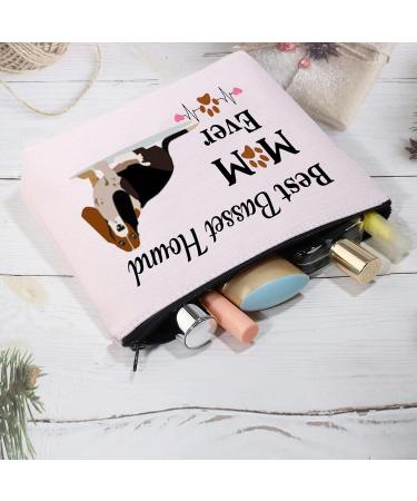 Stylish Basset Hound Mom Cosmetic Bag | Perfect Gift for Dog Lovers | International Shipping Available - Buy Online on GoSupps.com