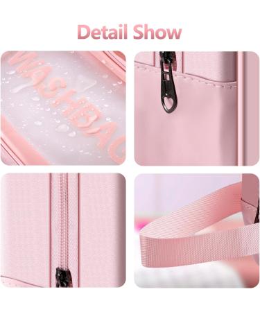 4 Pcs Clear Travel Toiletries Bag Set for Women | Waterproof PVC Makeup Bag | Pink Travel Toiletry Bags for Girls - Buy Online on GoSupps.com